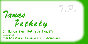 tamas pethely business card